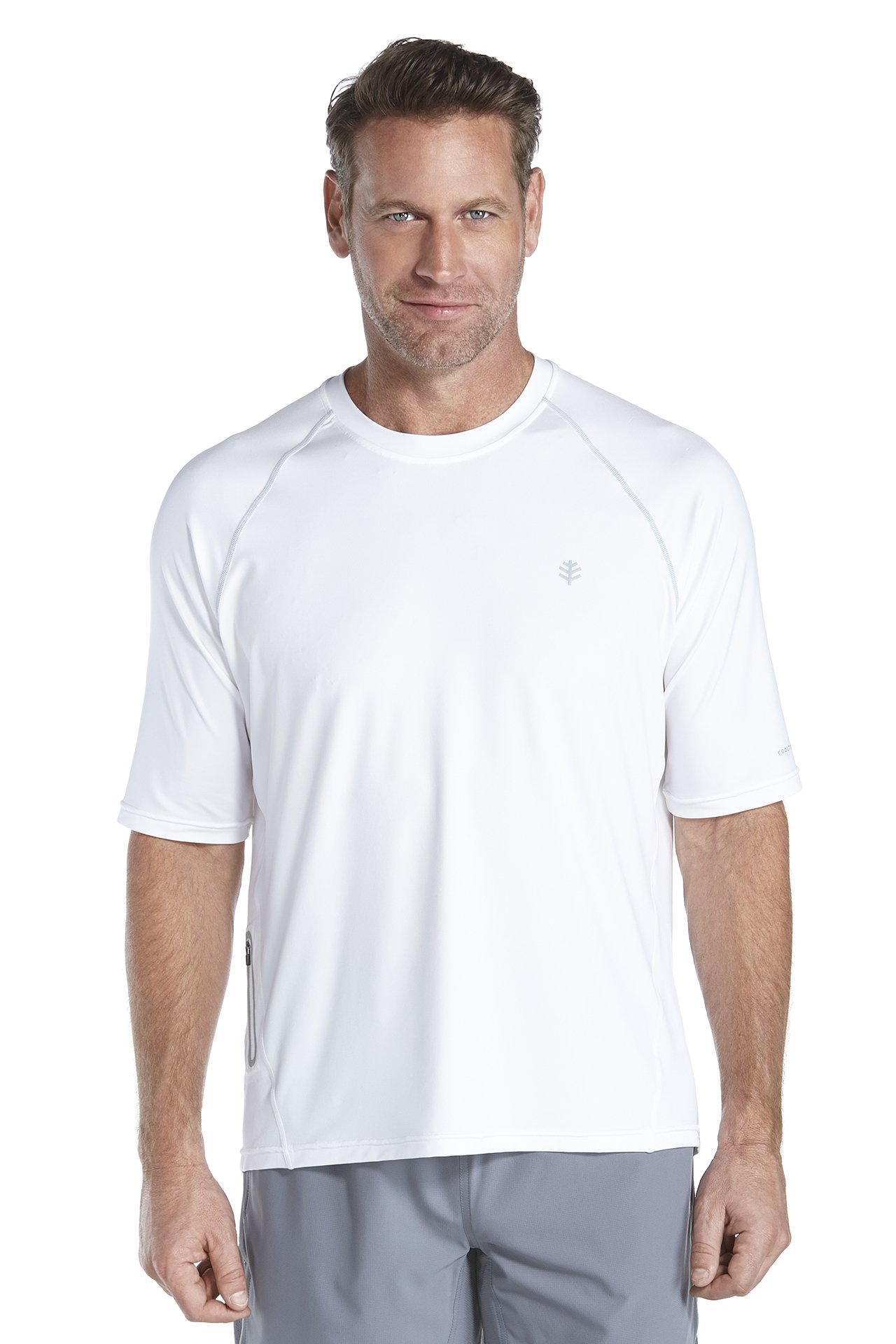 Coolibar - UV-Schutz T-Shirt Herren - weiss