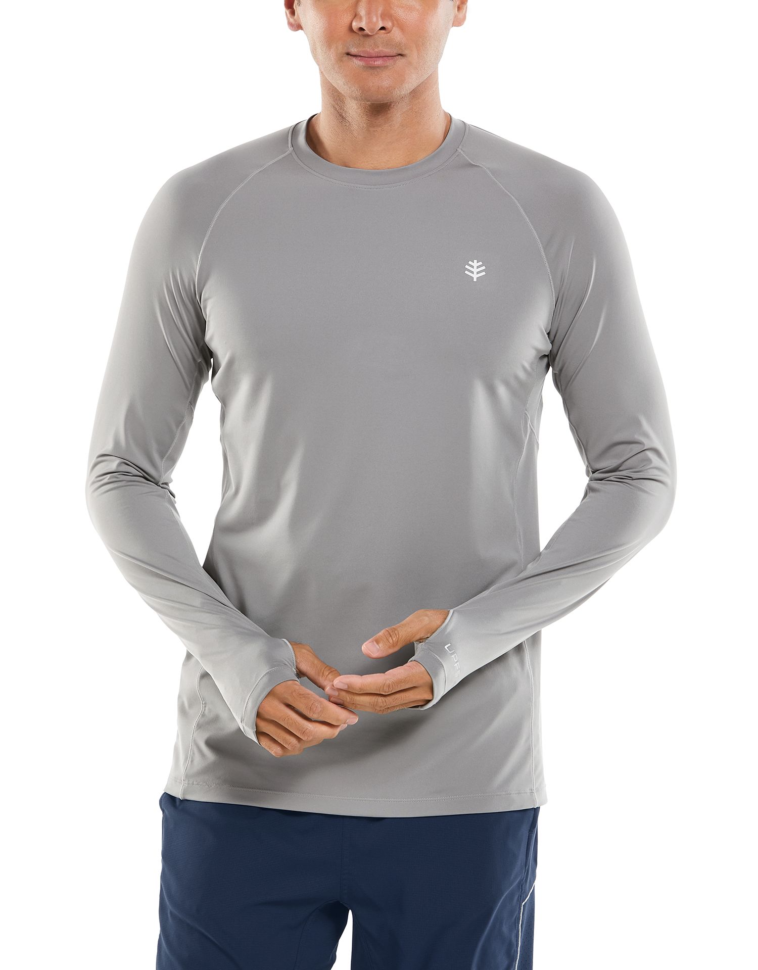 Coolibar - UV-Sportshirt für Herren - Langarmshirt - Agility Performance - Grau