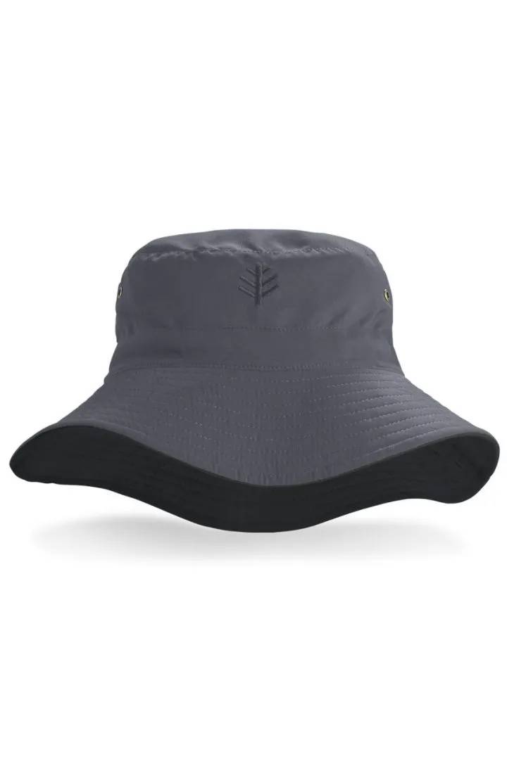 Coolibar - Wendbarer UV-Buckethut für Erwachsene - Landon - Beige/Navyblau  