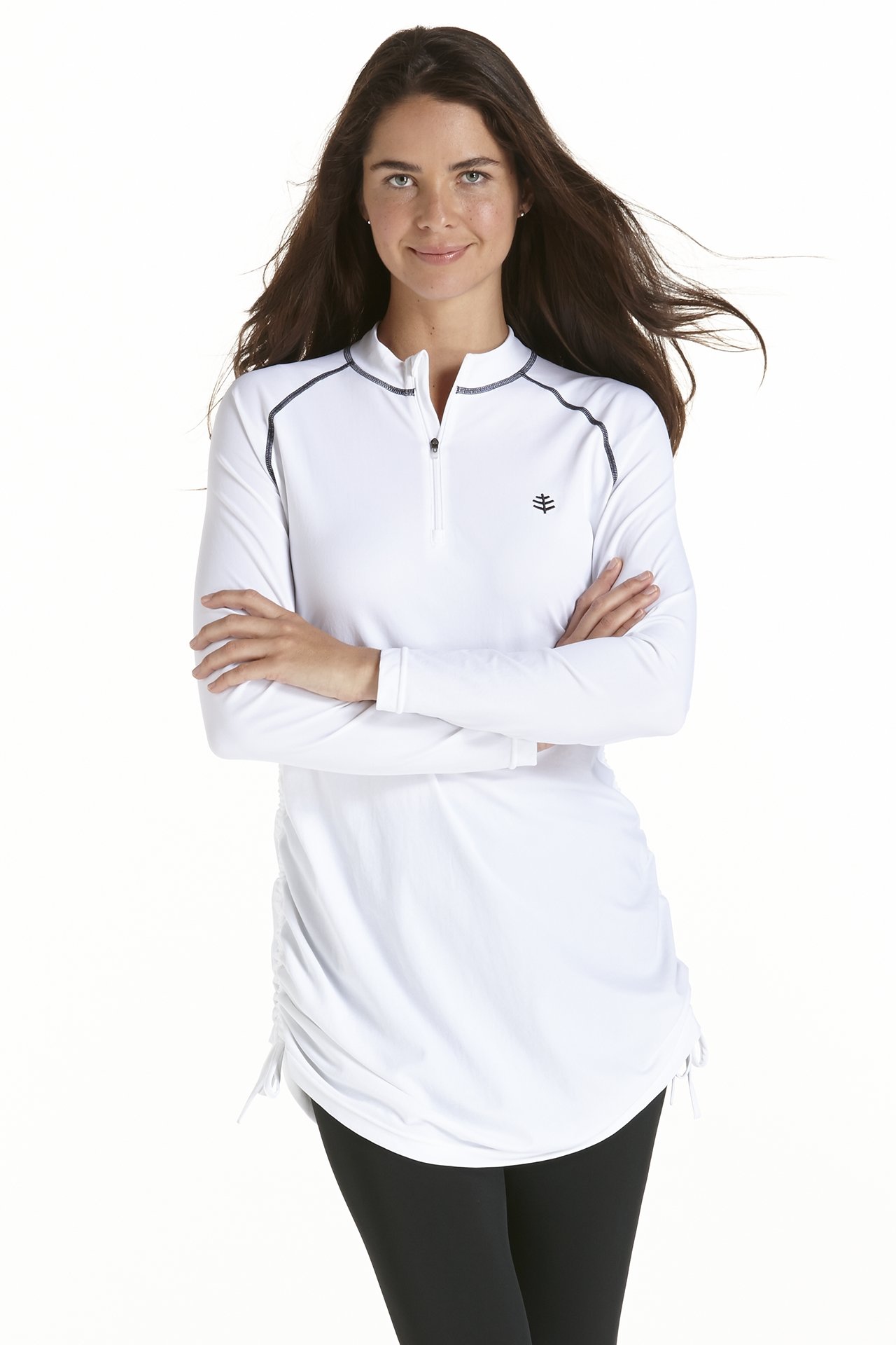 Coolibar - UV Tunika / Langarm-Top Damen - Weiß