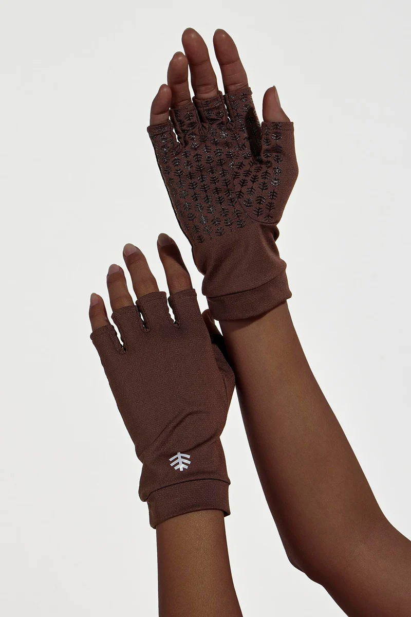 Coolibar - Fingerlose UV-Sonnenhandschuhe für Erwachsene - Ouray - UPF50+ - Kastanie