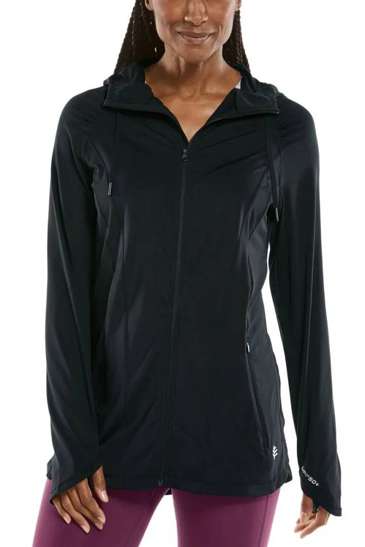 Coolibar - UV Full-Zip Jacke für Damen - Astir - Einfarbig - Schwarz