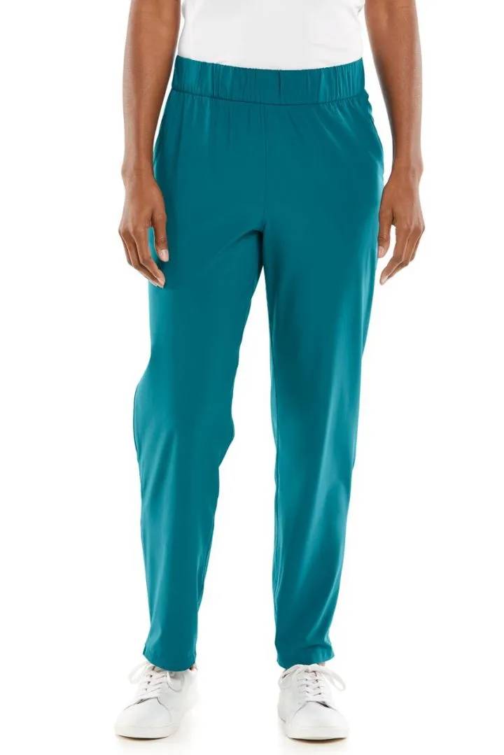 Coolibar - UV Sporthose für Damen - Sprinter - Einfarbig - Teal Lagoon