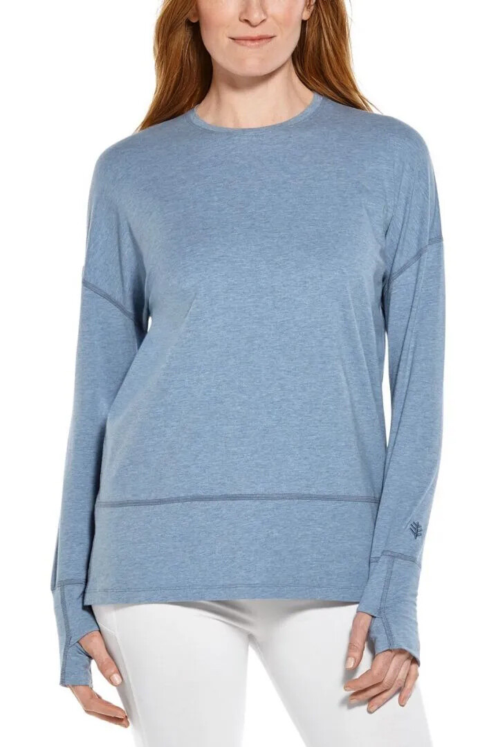 Coolibar - UV Relaxed Shirt für Damen - Langarm - LumaLeo - Heather - Hellblau