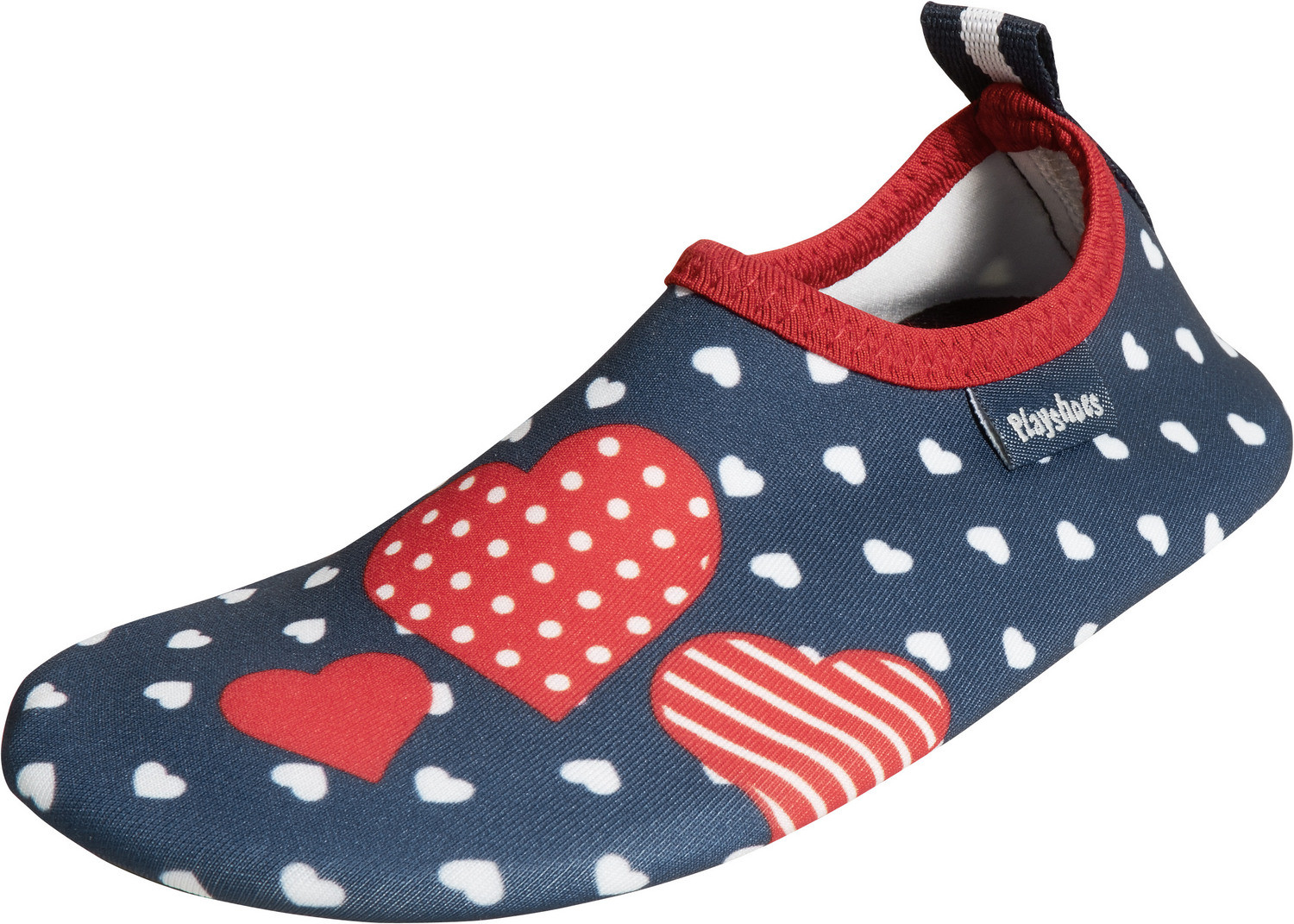 Playshoes - UV-Barfußschuhe für Mädchen - Herzen - dunkelblau