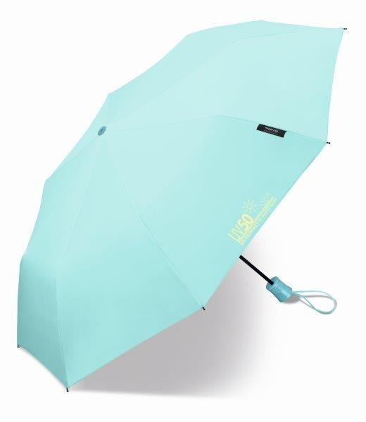 Happy Rain - Mini-Regenschirm mit UV-Schutz - Automatik - Blau