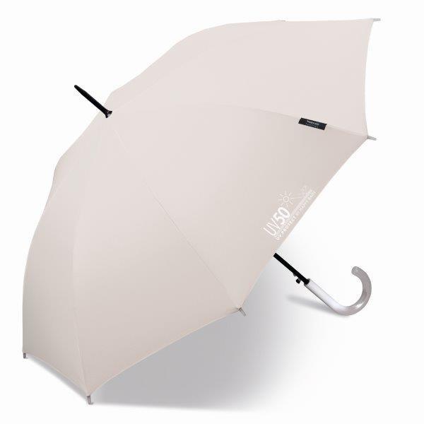 Happy Rain - Langer Regenschirm mit UV-Schutz - Automatik - Grau