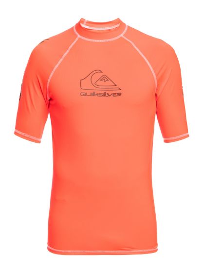 Quiksilver - UV-Badeshirt für Herren - Kurzärmlig - On-Tour - Koralle