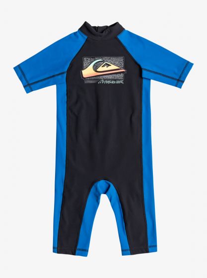 Quiksilver - UV-Schwimmanzüge für Jungen - Thermo Spring Kurzarm - UPF50 - Jet Black - Schwarz