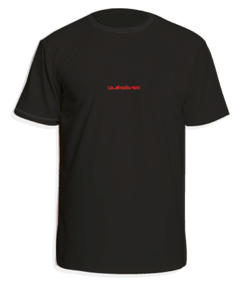 Quiksilver - UV-Badeshirt für Herren - Kurzärmlig - Schwarz mit rotem Logo