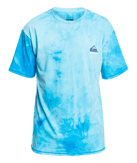 Quiksilver - UV-Badeshirt für Herren - Kurzärmlig - Tie-Dye - Hellblau