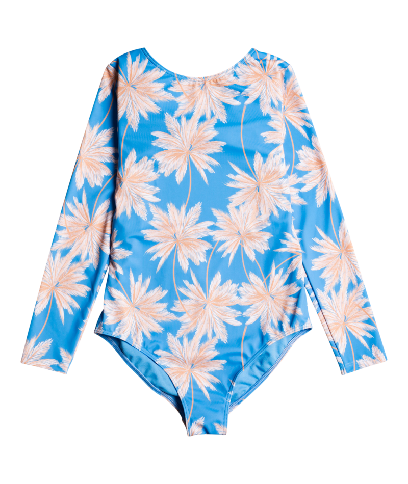 Roxy - Badeanzug für Mädchen - Ocean Treasure - Langarm - Azure Blue Palm Island