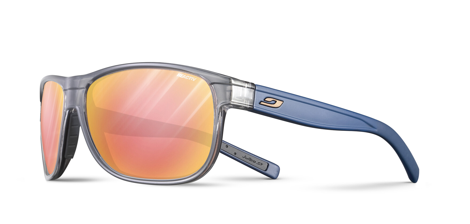 Julbo - UV-Sonnenbrille für Erwachsene - Renegade M - Reactiv 2-3 Blendschutz - Grau & blau