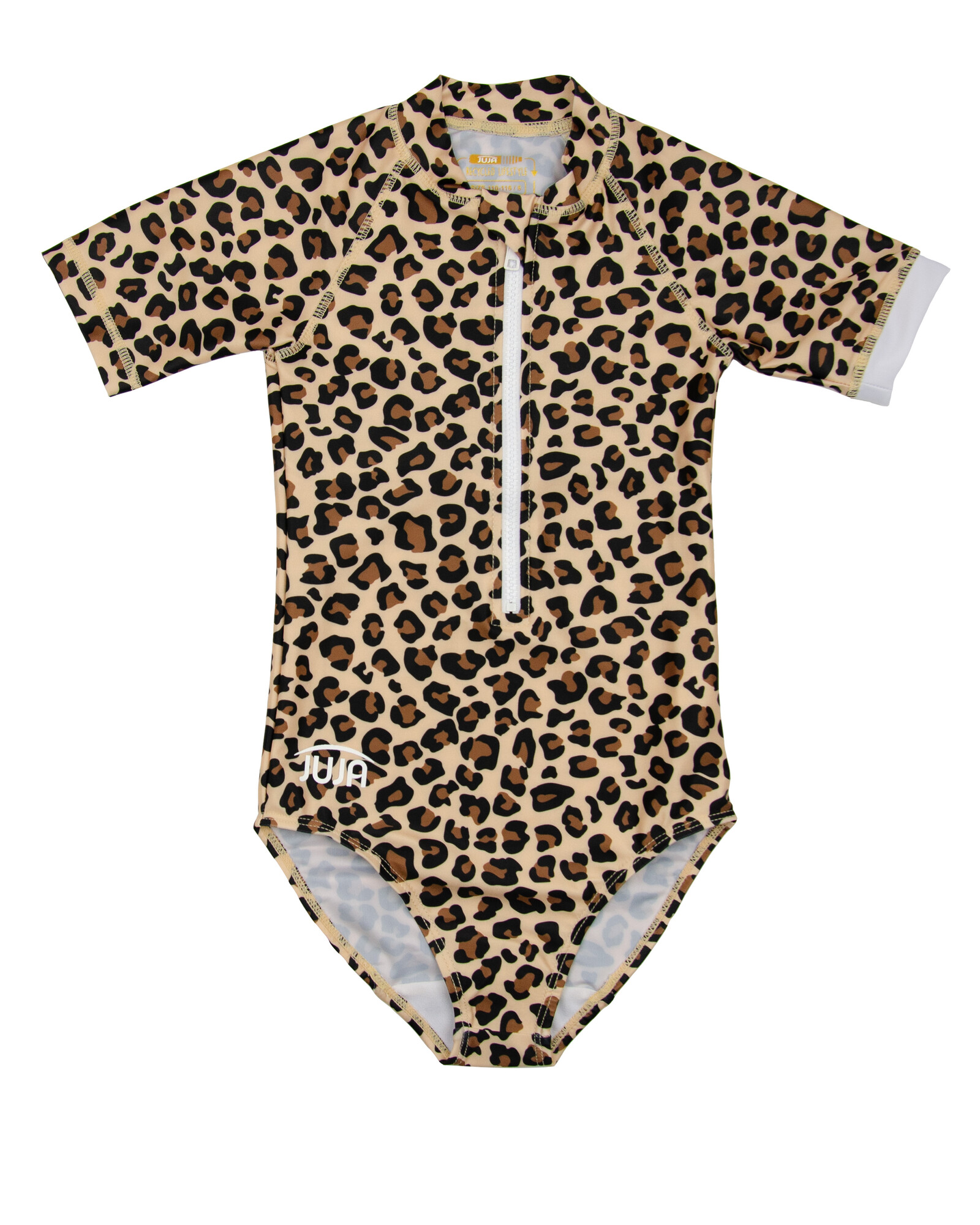 JUJA - UV-Badeanzug für Mädchen - Kurze Ärmel - Wild Leopard print - Braun