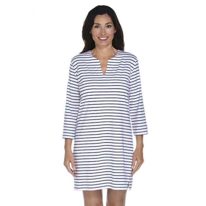 Coolibar - UV Tunika Damen- Blau/Weiß gestreift