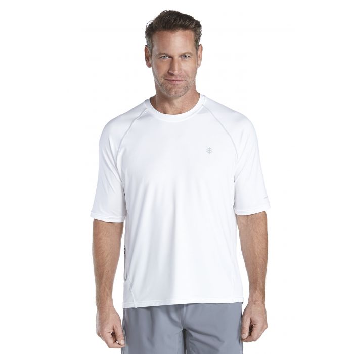 Coolibar - UV-Schutz T-Shirt Herren - weiss