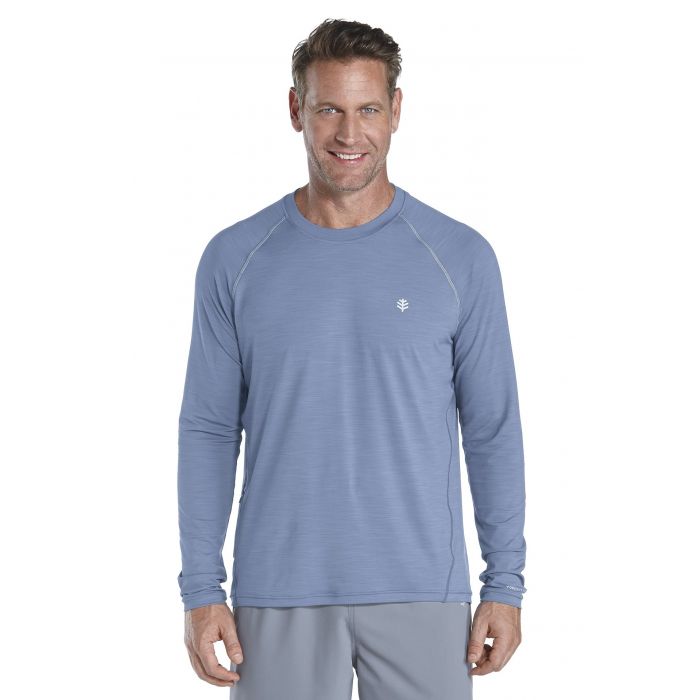 Coolibar - UV Langarm SporT-Shirt Herren - blau