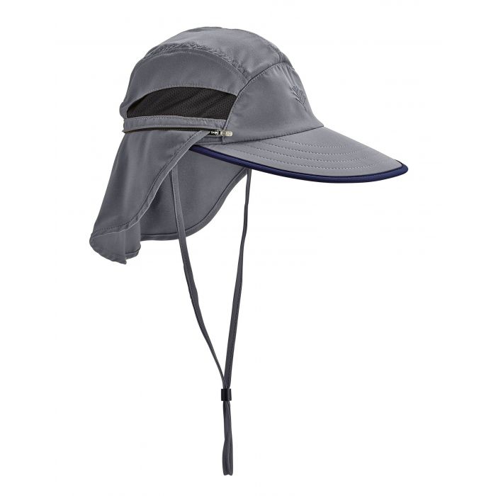 Coolibar - Verstellbare UV-Angelkappe für Herren - Calec - Carbon/Schwarz