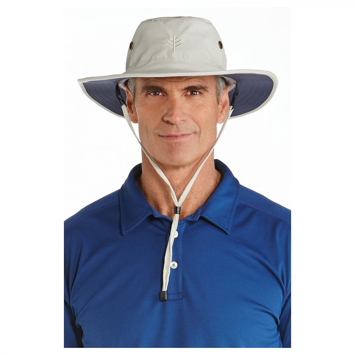 Coolibar - UV-Sonnenhut für Herren - Beige / Marineblau