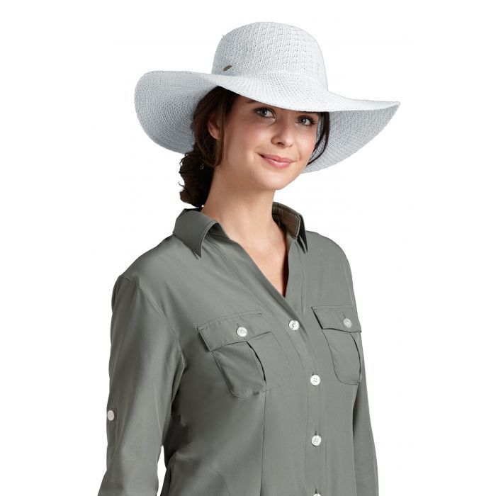 Coolibar -UV-Sonnenhut für Damen- Weiß