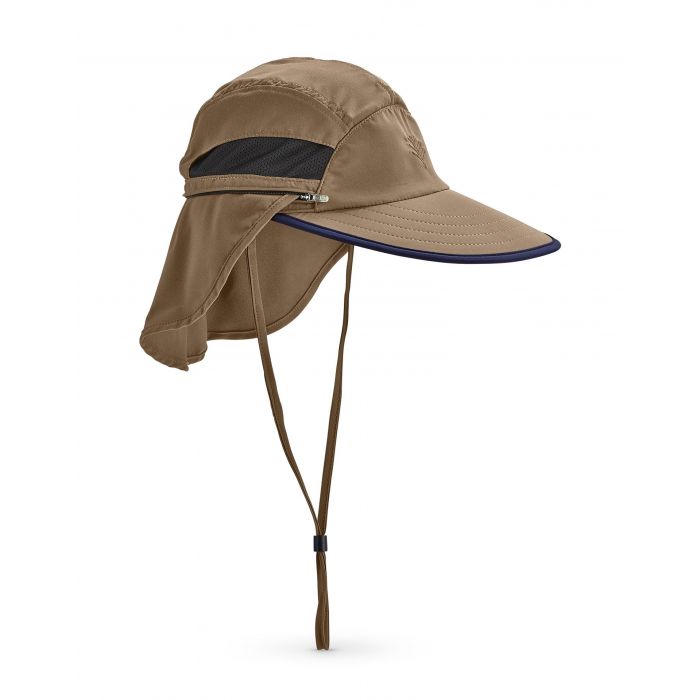 Coolibar - Verstellbare UV-Angelkappe für Herren - Calec - Khaki/Navy