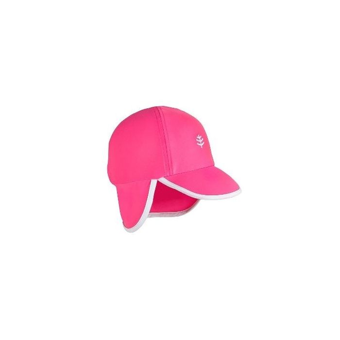 Coolibar - UV-Sonnenkappe für Babys mit Nackenschutz - Rosa/Weiß