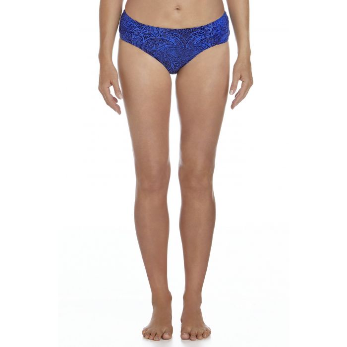 Coolibar - UPF50+ Bikini Ruche Unterteil- Blau Floral Motif