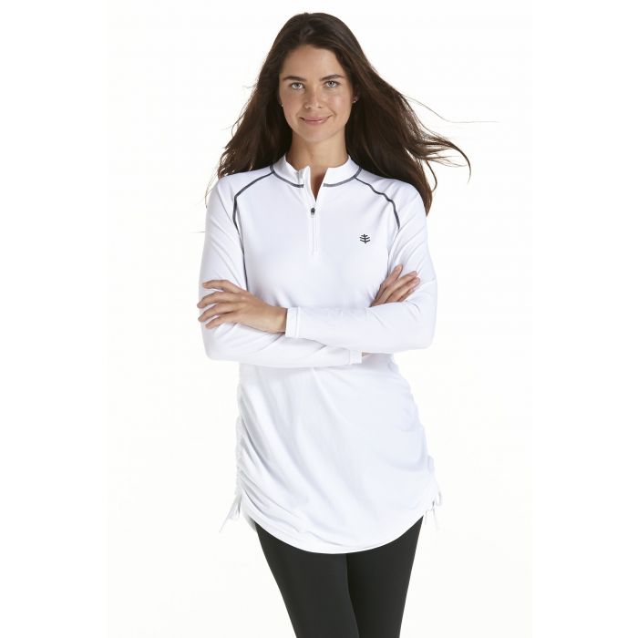 Coolibar - UV Tunika / Langarm-Top Damen - Weiß
