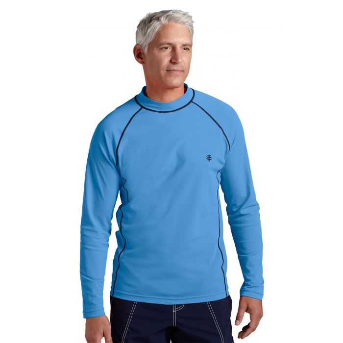 Coolibar - UV-Badeshirt für Herren - Langärmlig - Tulum Rash - Surf Blau