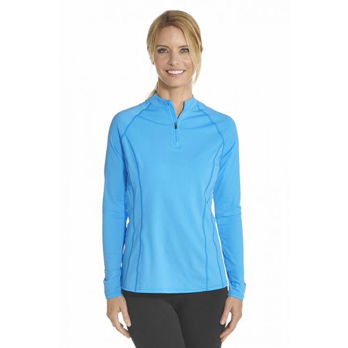 Coolibar - UV Schwimmshirt langer Arm Damen - Azur Blau