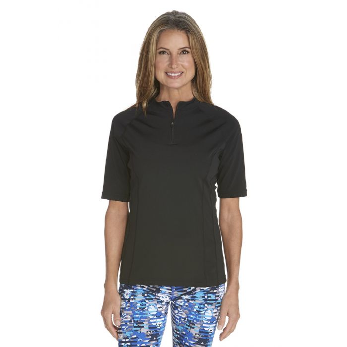 Coolibar - UV-Badeshirt für Damen - Freestyle Rash Guard - Schwarz