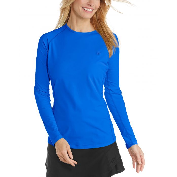 Coolibar - UV-Badeshirt für Damen - Langärmlig - Hightide - Baja Blue