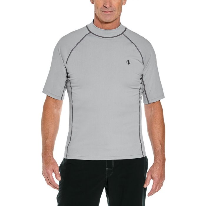 Coolibar - UV-Badeshirt für Herren - Kurzarm - Silbergrau