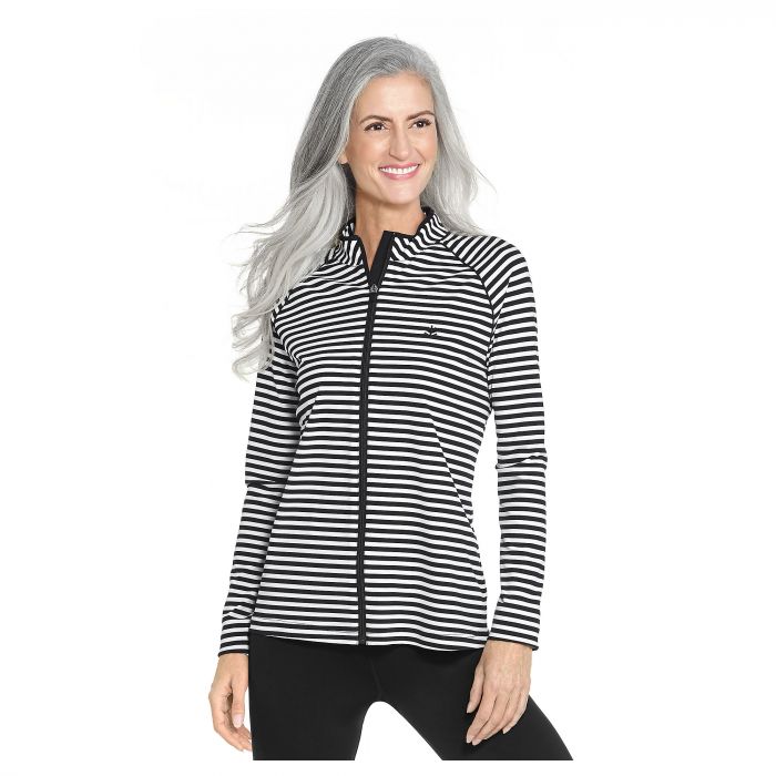 Coolibar - UV-Schwimmjacke für Damen - Macarella - Schwarz/Weiß