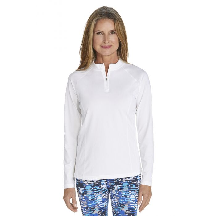 Coolibar - UV-Badeshirt für Damen - Langärmlig - Freestyle Rash - Weiß