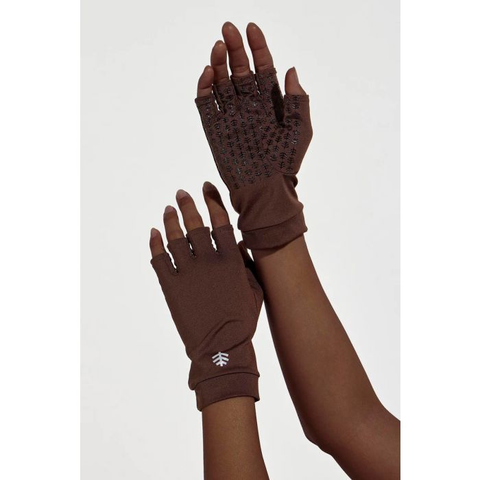 Coolibar - Fingerlose UV-Sonnenhandschuhe für Erwachsene - Ouray - UPF50+ - Kastanie