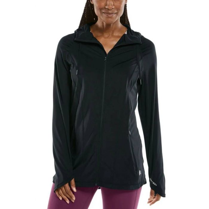 Coolibar - UV Full-Zip Jacke für Damen - Astir - Einfarbig - Schwarz