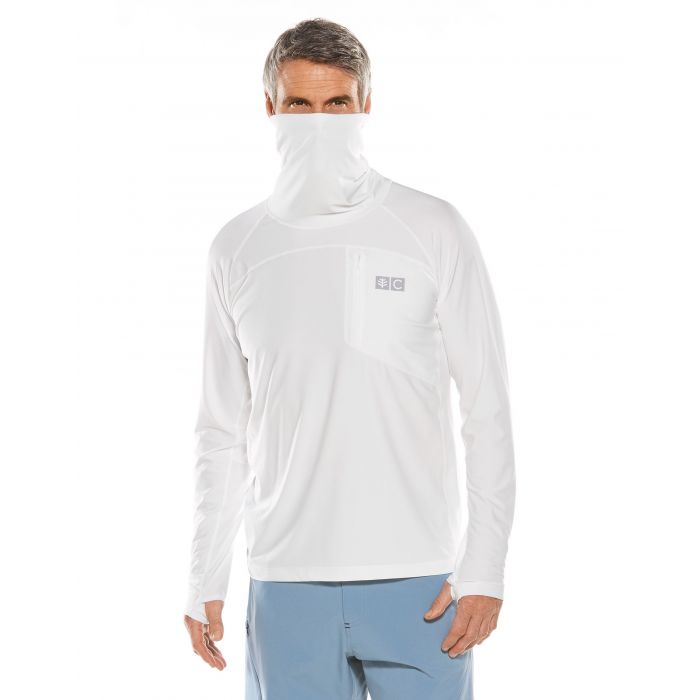 Coolibar - UV-Badeshirt mit Nackenschutz für Herren - Andros - Weiß