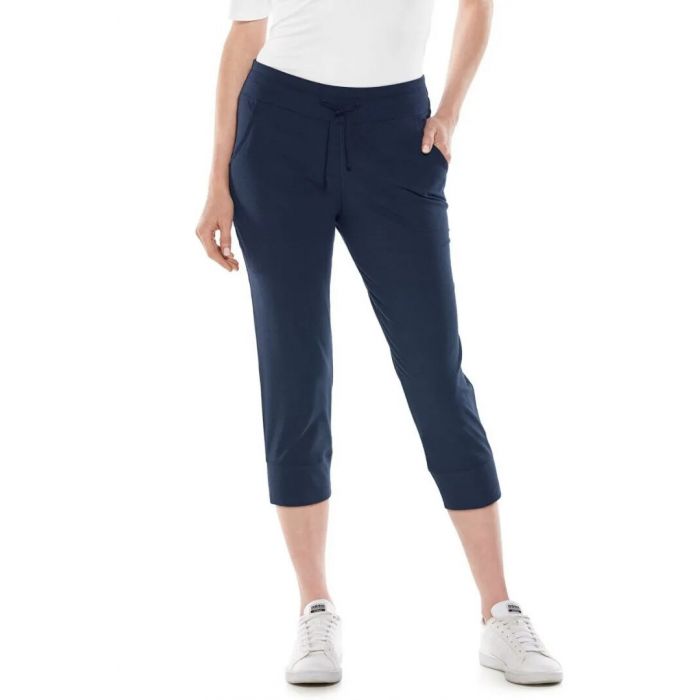 Coolibar - UV Wochenende Crop Jogger für Damen - Maho - Einfarbig - Navy Blau