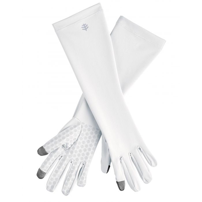 Coolibar - UV-schützende Handschuhe mit Ärmel für Erwachsene - Bona - Weiß
