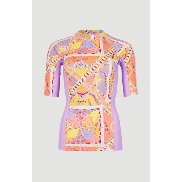 O'Neill - UV-Badeshirt mit kurzen Ärmeln für Frauen - Anglet - UPF50+ - Yellow Scarf