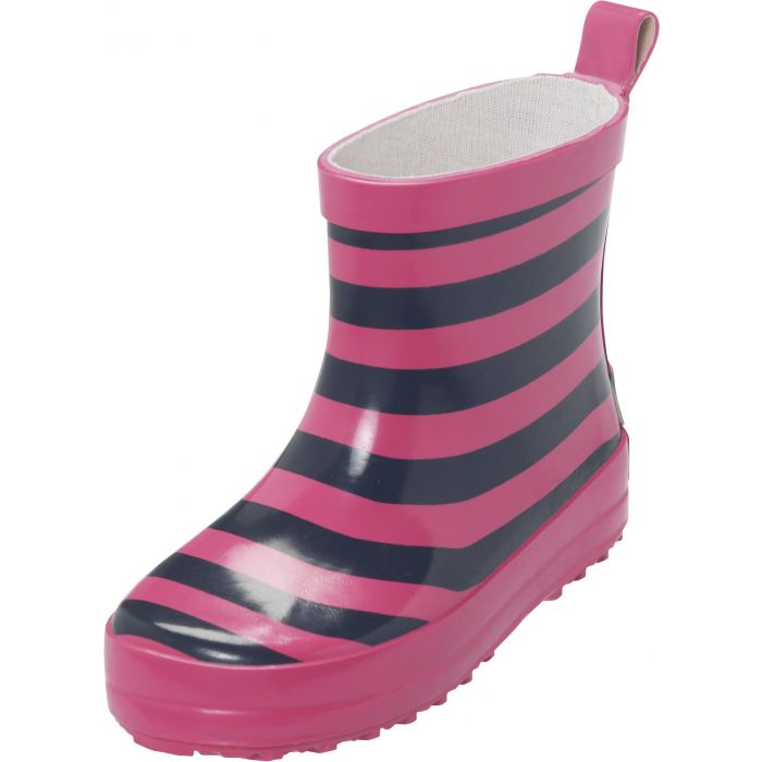 Playshoes - Kurze Gummistiefel - Rosa/Blau gestreift