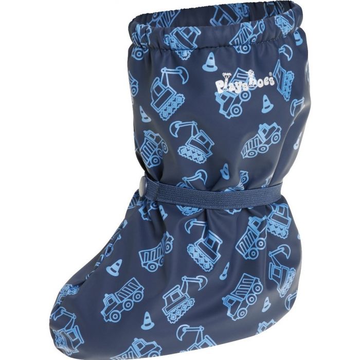 Playshoes - Regenfüßlinge mit Fleece-Futter - Baustelle - Dunkelblau