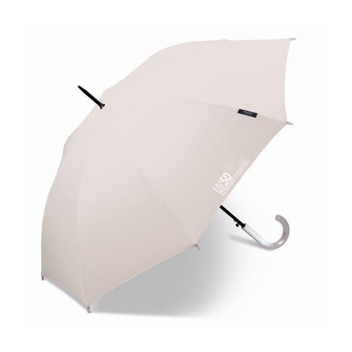 Happy Rain - Langer Regenschirm mit UV-Schutz - Automatik - Grau