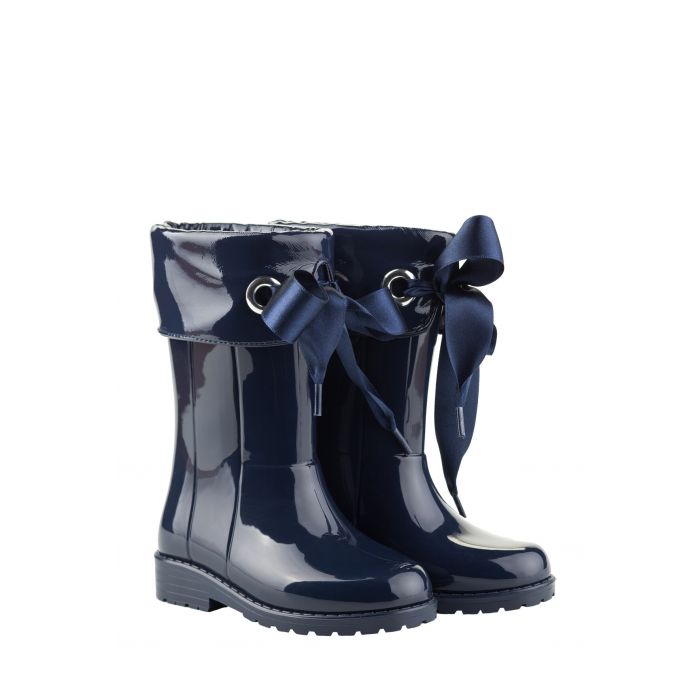 Igor - Regenstiefel für Mädchen - Campera Charol Hochglanz mit Schliefe - Dunkelblau