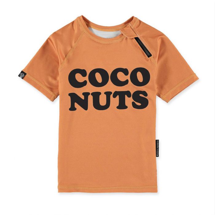 Beach & Bandits - UV-Schwimmshirt für Kinder - UPF50+ - Kurzarm - Coco Nuts - Karamell