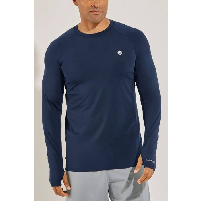 Coolibar - UV Shirt für Herren - Langarm - Agility Performance - Einfarbig - Navy 