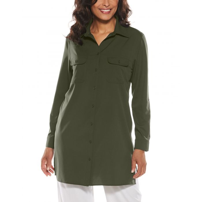 Coolibar - UV Shirt für Damen - Santorini Tunikabluse - Olivgrün