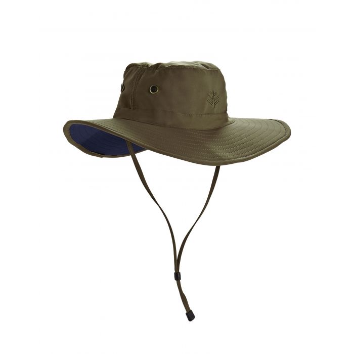 Coolibar - Formbarer UV-Hut mit breiter Krempe für Herren - Leo - Khaki/Navy