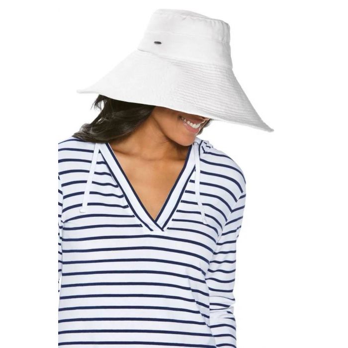 Coolibar - UV-Strandhut für Damen - Brittany - Weiß 